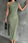 Robe Asymétrique Vert Sauge