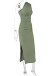 Robe Asymétrique Vert Sauge