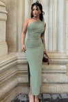 Robe Asymétrique Vert Sauge