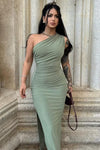 Robe Asymétrique Vert Sauge