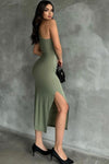 Robe Asymétrique Vert Sauge