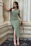 Robe Asymétrique Vert Sauge