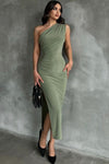 Robe Asymétrique Vert Sauge