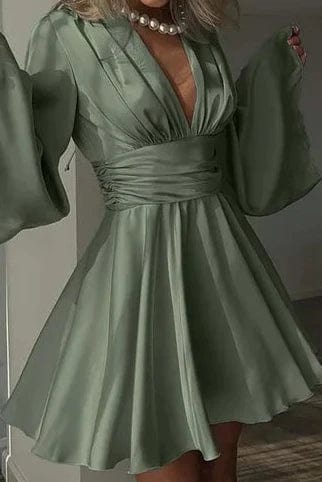 Robe Cocktail Vert Sauge