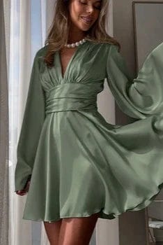 Robe Cocktail Vert Sauge