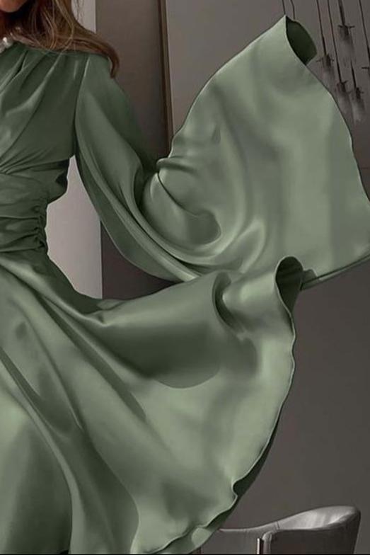 Robe Cocktail Vert Sauge