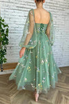 Robe Dentelle Vert Sauge