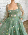 Robe Dentelle Vert Sauge