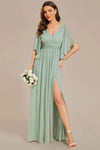 Robe Longue Vert Sauge Mariage