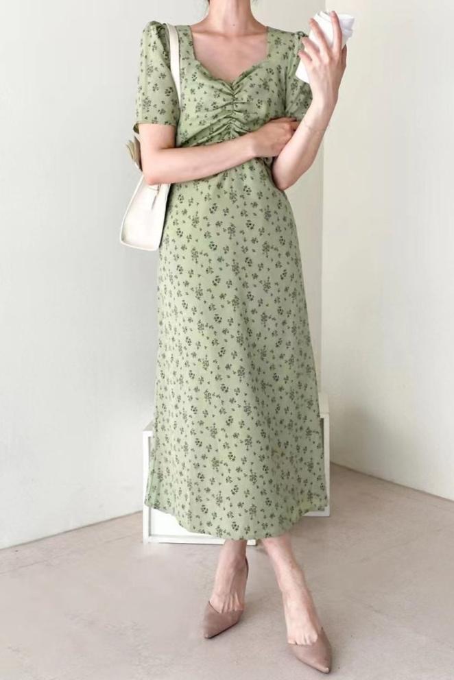 Robe Midi Vert Sauge