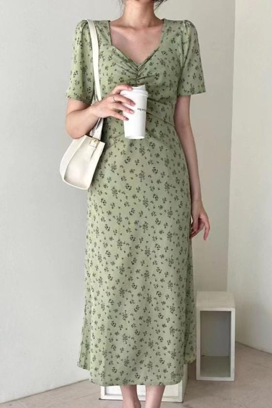 Robe Midi Vert Sauge