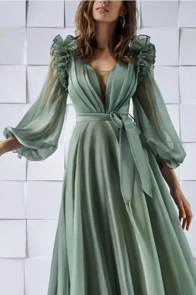 Robe Tulle Vert Sauge