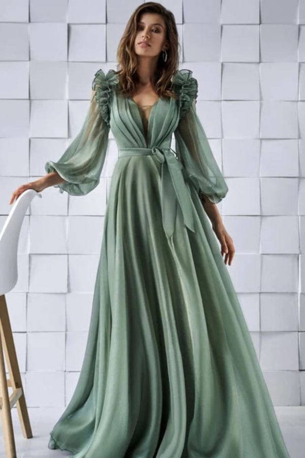 Robe Tulle Vert Sauge