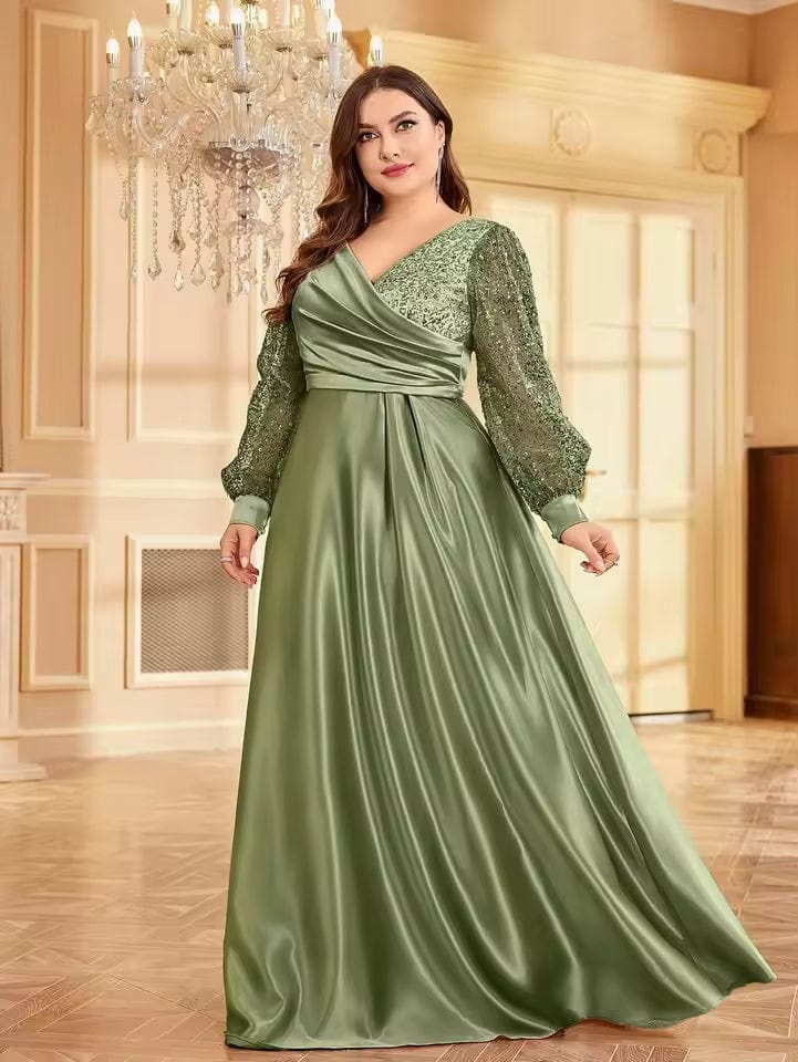 Robe Vert Sauge Grande Taille